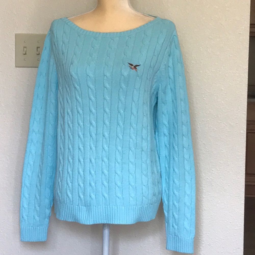 American Living Blue Sweater Stretch Size L New